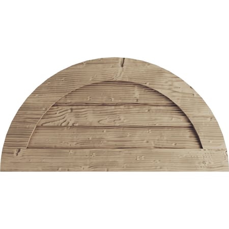 Ekena Millwork Timberthane Sandblasted Half Round Faux Wood Non-Functional Gable Vent, Primed Tan, 30"W x 15"H GVURHR30X15DSDPR